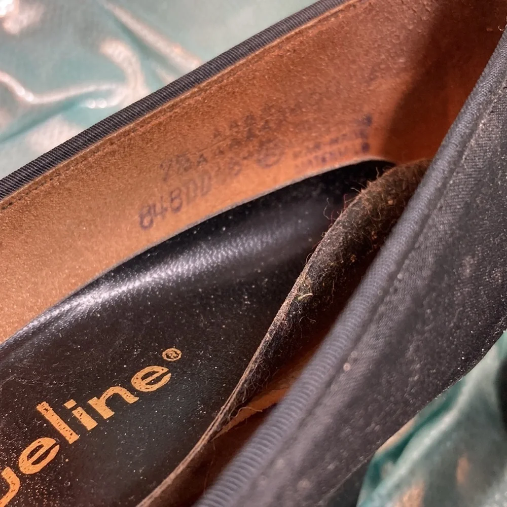 Vintage 1950’s Jacqueline heels. 7- 7.5. 10”‎ insole. Satin.  5